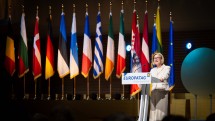 Landeshauptfrau Johanna Mikl-Leitner bei ihrer Eröffnungsrede zum diesjährigen Europa Forum Wachau.