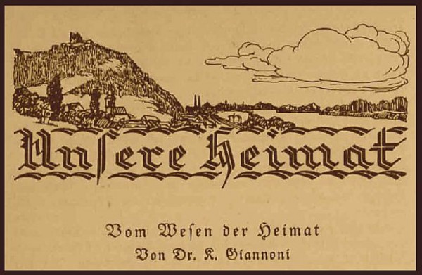 Ausschnitt aus Seite 1 der Zeitschrift "Unsere Heimat" N.F. 1.1928